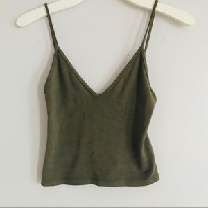 Brandy Melville Olive Green Crop Tank